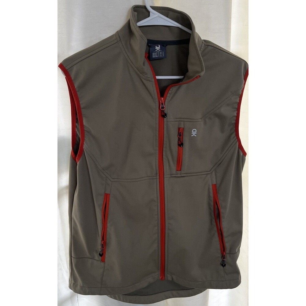 Little Donkey Andy Men’s Lightweight Softshell Vest Medium Tan Orange Sleeveless